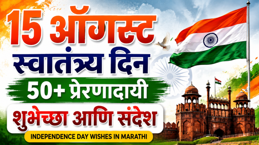 15ऑगस्ट स्वातंत्र्य दिन: 50+ शुभेच्छा आणि संदेश | Independence Day Wishes in Marathi