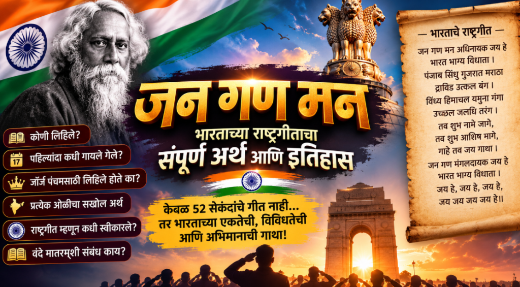 जन गण मनचा संपूर्ण अर्थ आणि इतिहास | राष्ट्रगीताची माहिती