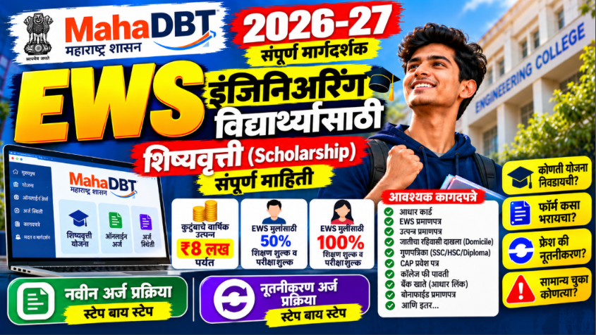 MahaDBT 2.0, EWS Scholarship 2026, EBC Scholarship Maharashtra, Rajarshi Shahu Maharaj Scholarship, Engineering Scholarship, MahaDBT Renewal, EWS Girls Scholarship, Jay Bhim Talk