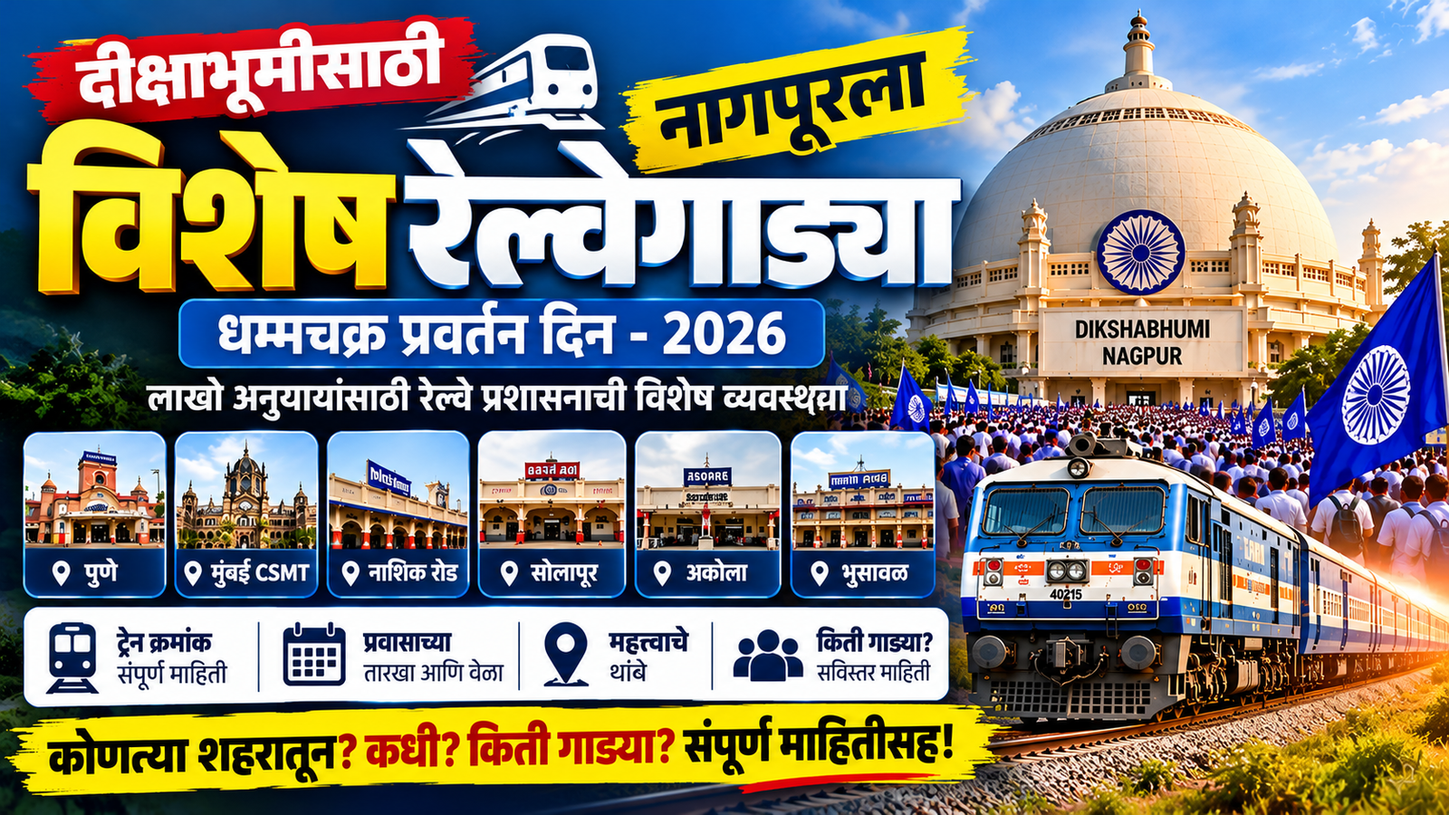Deekshabhoomi Special Trains Timetable 2026